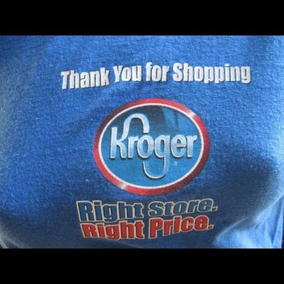 More Than 10k Ways To Save Low Price Tags Medium Blue Kroger Work T- Shirt Tee - Picture 2 of 11